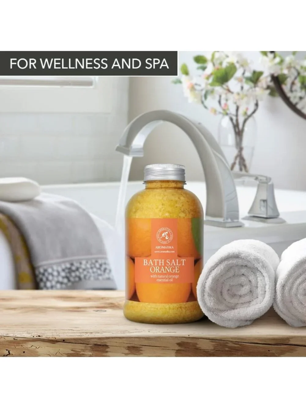 Revitalizing Orange Bath Salts with Natural Essential Oil - Spa & Wellness 21.16